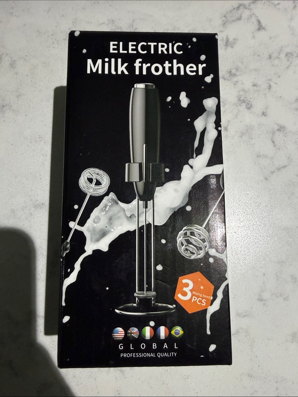 Electric Milk Frother Handheld - Black